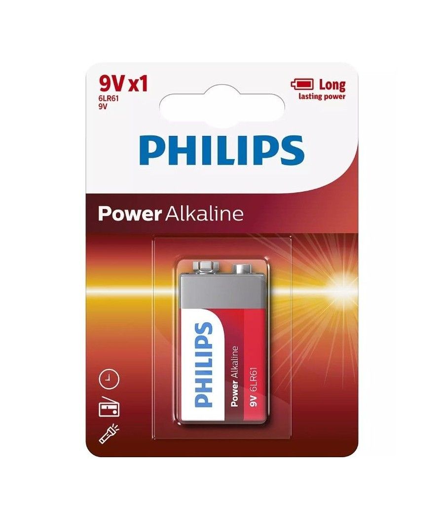 Pila Alcalina Philips 6LR61P1B/10/ 9V - Imagen 1
