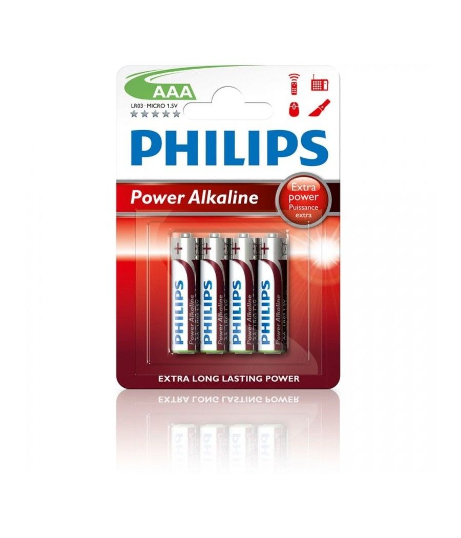 Pack de 4 Pilas AAA Philips LR03P4B/10/ 1.5V/ Alcalinas - Imagen 1