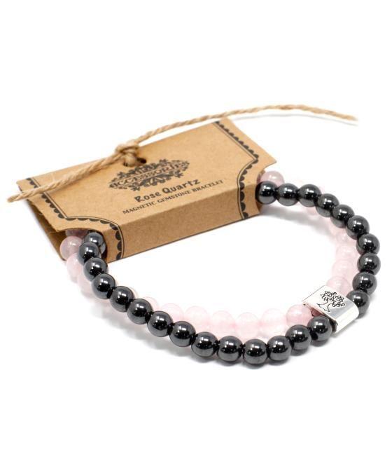 Pulsera de Piedras Preciosas Magnéticas - Cuarzo rosa