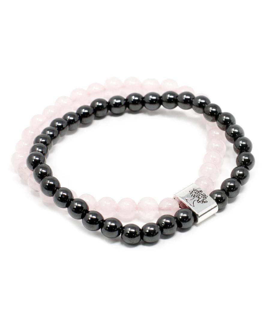 Pulsera de Piedras Preciosas Magnéticas - Cuarzo rosa