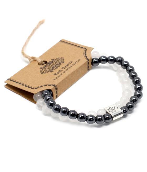 Pulsera de Piedras Preciosas Magnéticas - Cuarzo Blanco