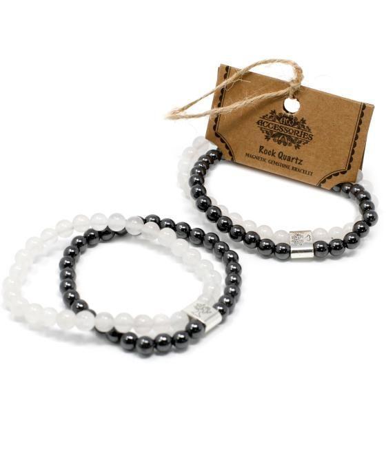 Pulsera de Piedras Preciosas Magnéticas - Cuarzo Blanco