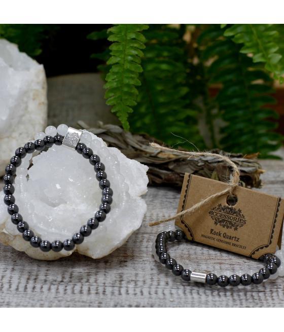 Pulsera de Piedras Preciosas Magnéticas - Cuarzo Blanco