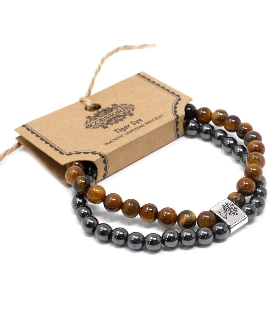 Pulsera de Piedras Preciosas Magnéticas - Ojo de Tigre