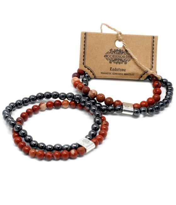 Pulsera de Piedras Preciosas Magnéticas - Piedra Roja