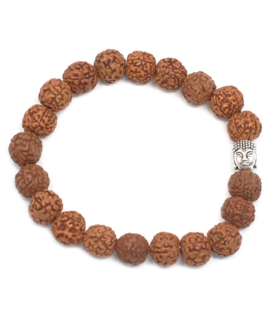 Rudraksha Brazalete de Buda Japa Mala - Marron