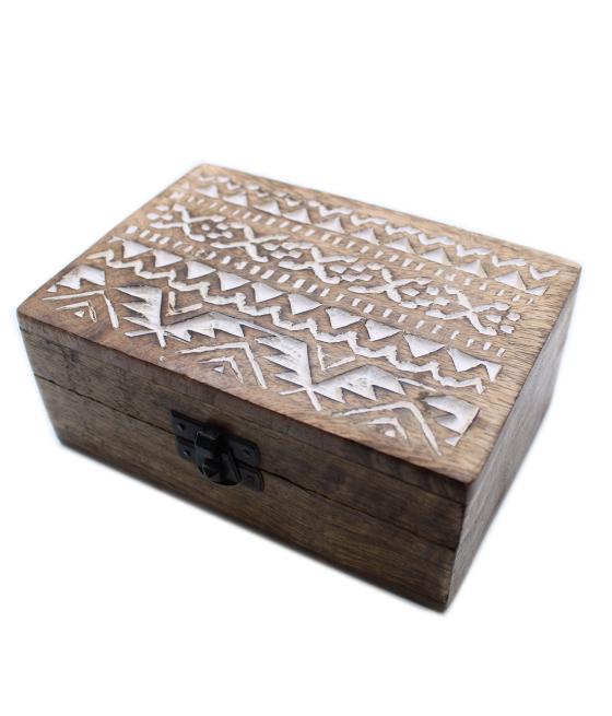 Caja de Madera Blanca - 6x4 Pastillero Diseño Eslavo