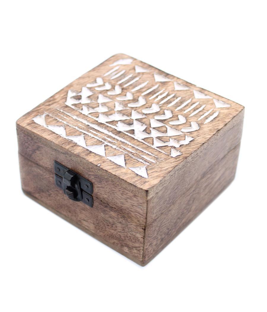 Caja de Madera Blanca - 4x4 Diseño Azteca