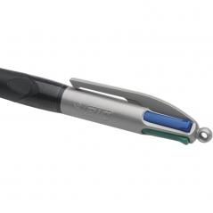 Bolígrafo bic cuatro colores con grip colore negro punta 1,3 mm PACK 12 UNIDADES