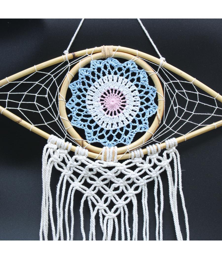 Atrapasueños - Med Macramé Eye Azul / Blanco / Rosa