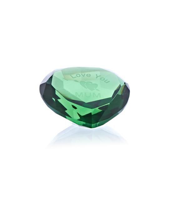 50mm Verde Diamante CORAZÓN + I LOVE YOU MUM