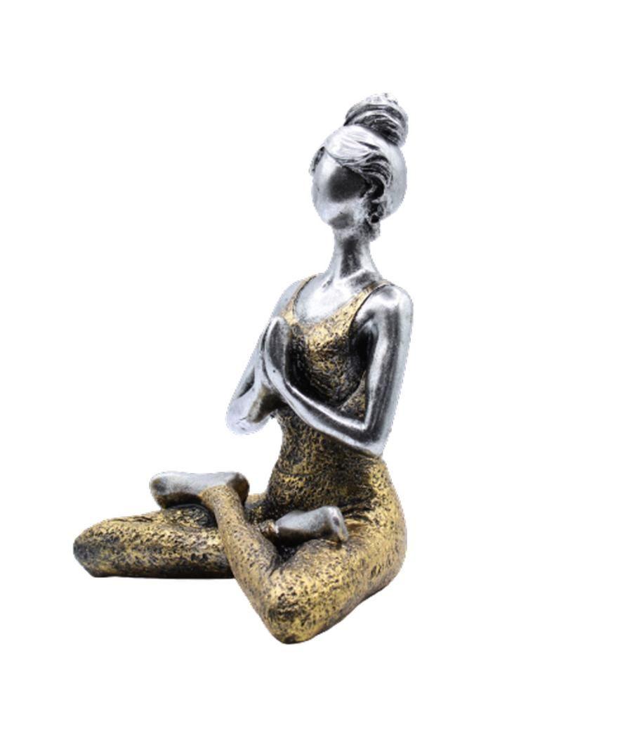 Yoga Lady Figure - Silver & Gold 24cm