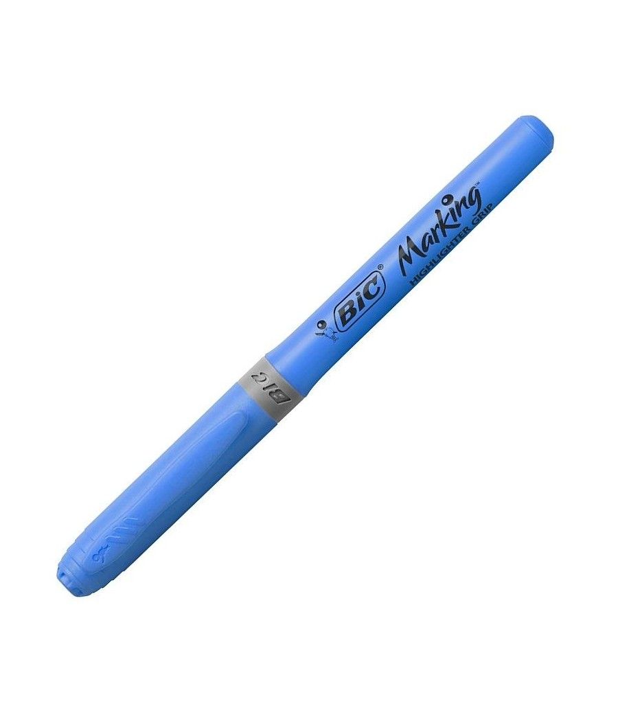 Caja de Marcadores Fluorescentes Bic Marking Highlighter Grip/ 12 unidades/ Azules - Imagen 2