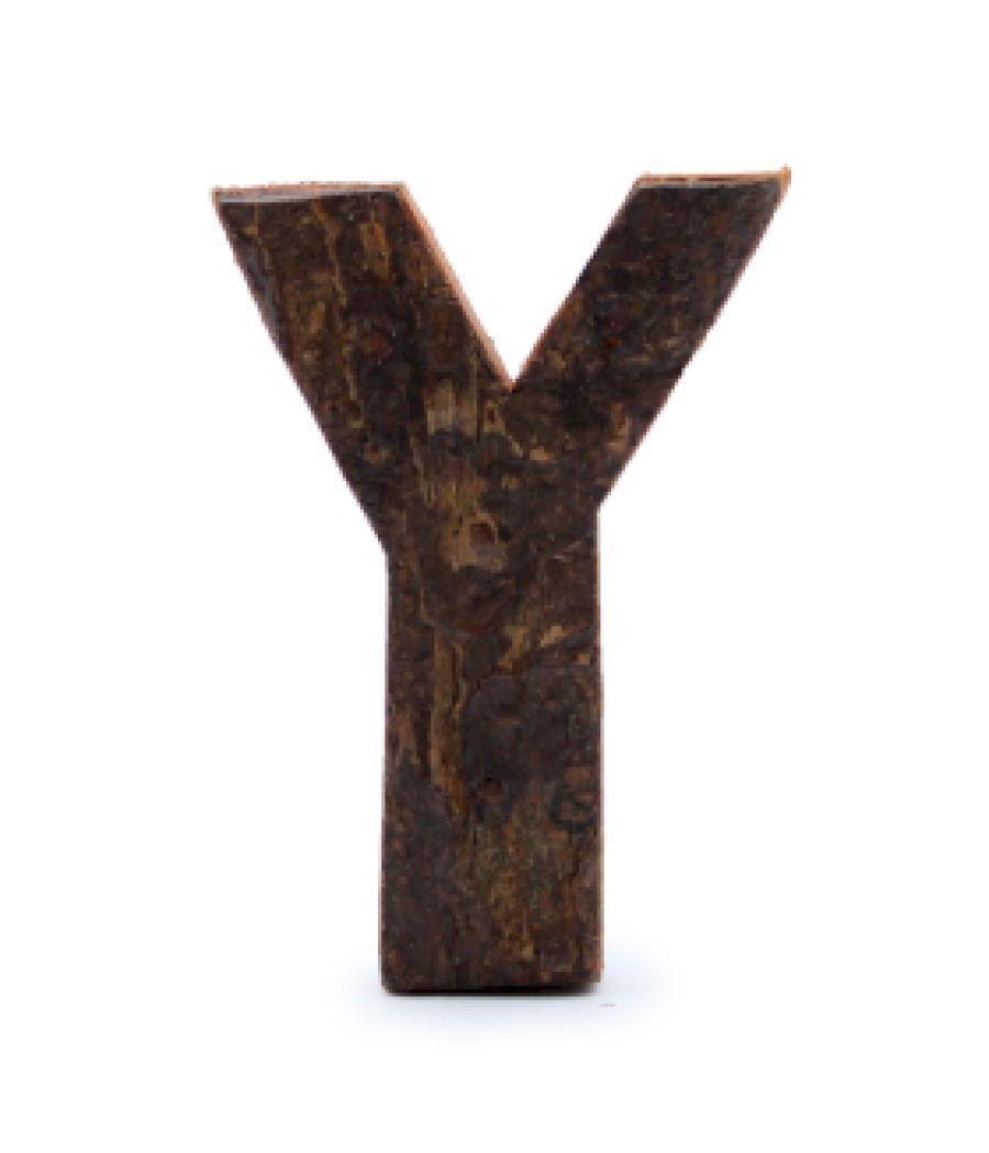 Letra de Corteza Rústica - "Y" (12) - Pequeña 7cm