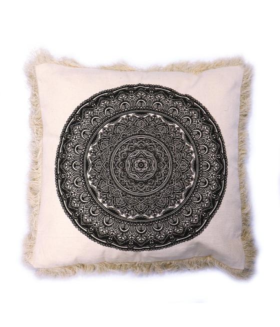 Cojín Mandala Tradicional - 45x45cm - negro