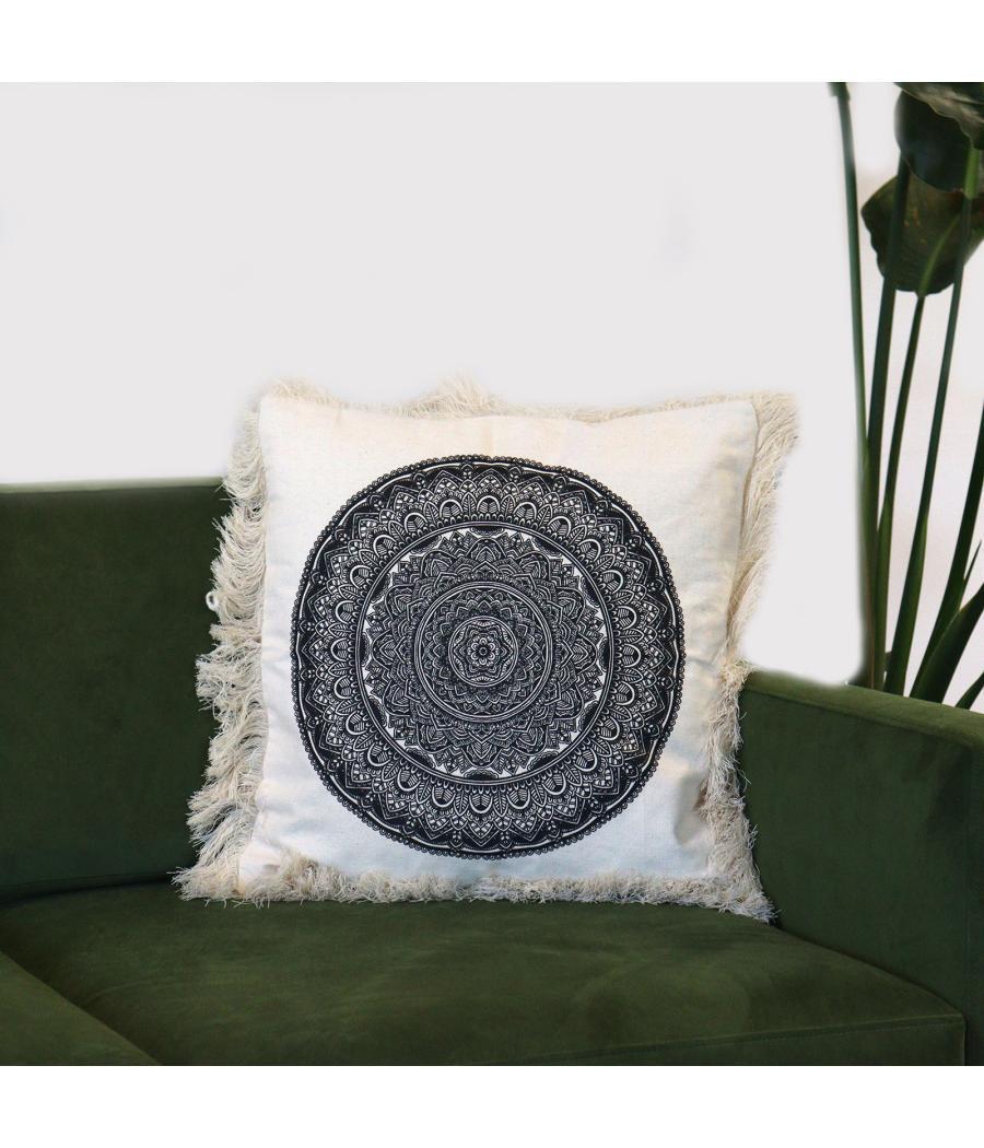 Cojín Mandala Tradicional - 45x45cm - negro