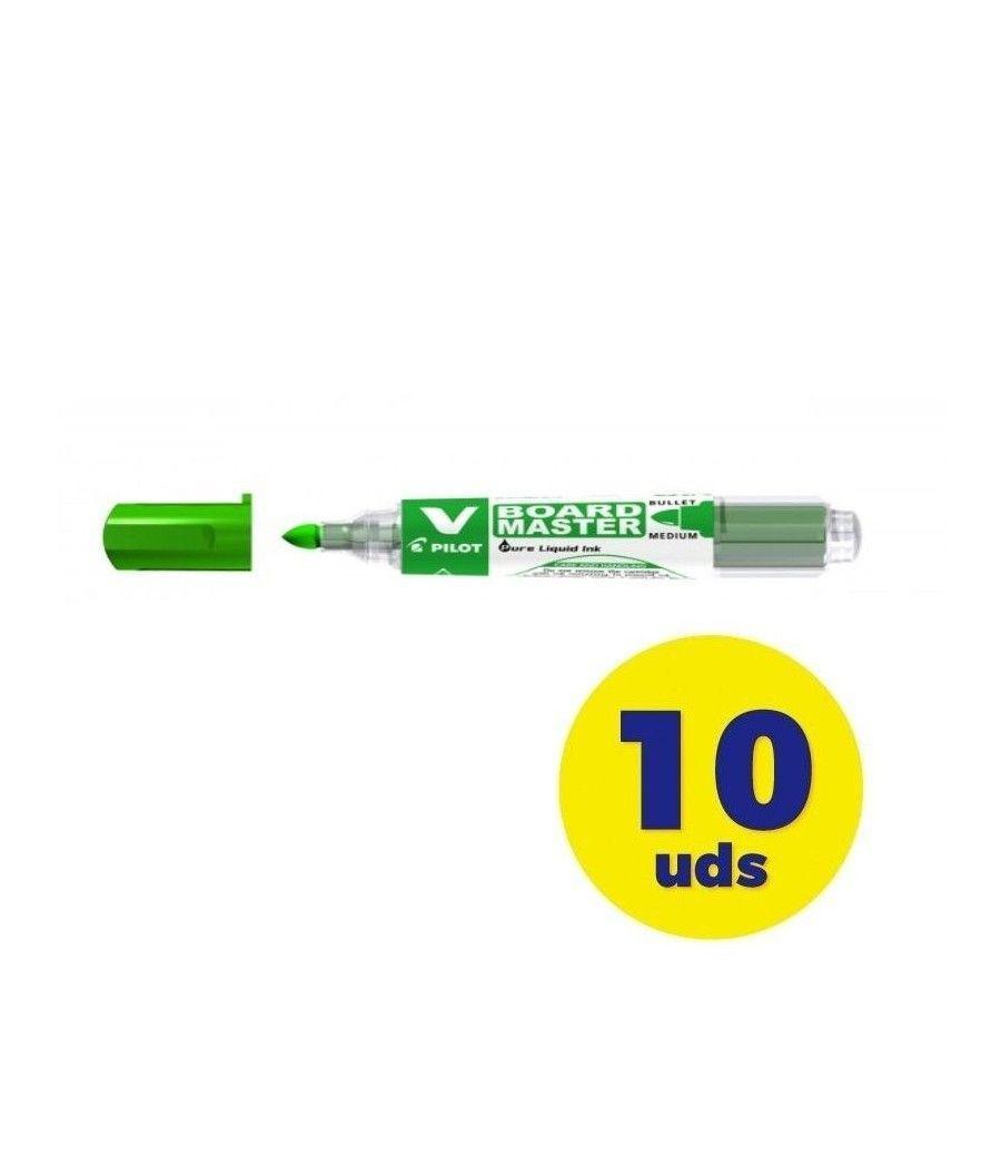 Caja de Rotuladores de Punta de Fibra para Pizarra Pilot V Board Master/ 6mm/ 10 unidades/ Verdes - Imagen 1
