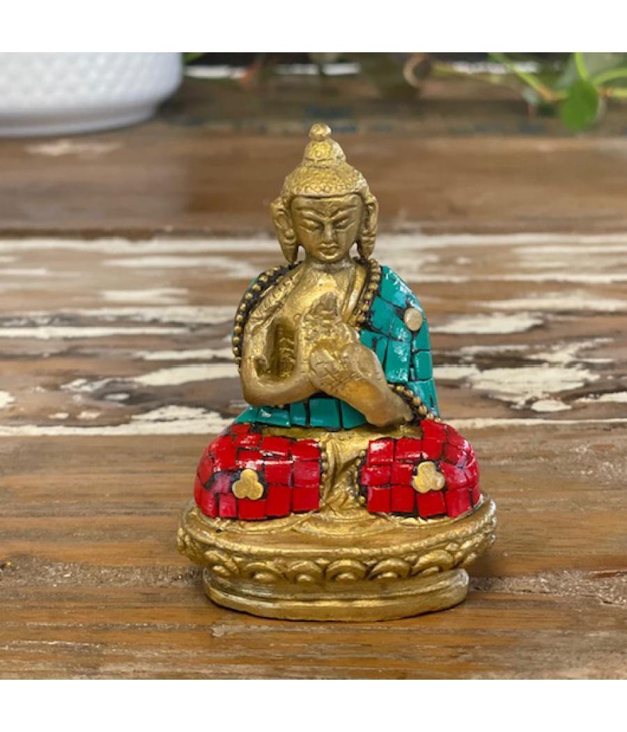 Figura de Buda de Latón - Manos Arriba - 7.5 cm