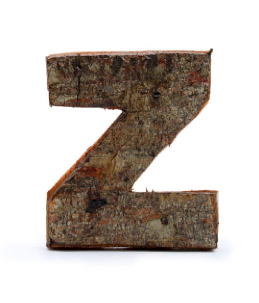 Letra de Corteza Rústica - "Z" (12) - Pequeña 7cm