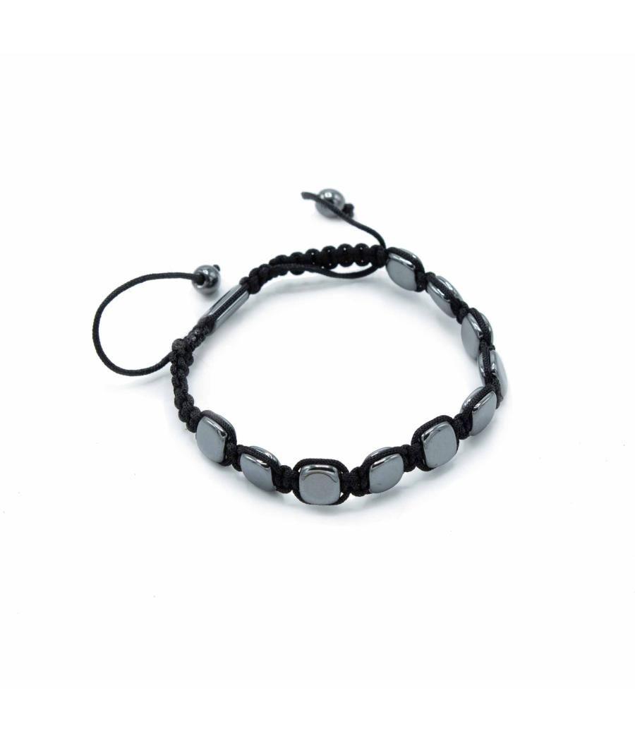 Pulsera Magnética Shamballa de Hematita - Esquinas Redondeadas