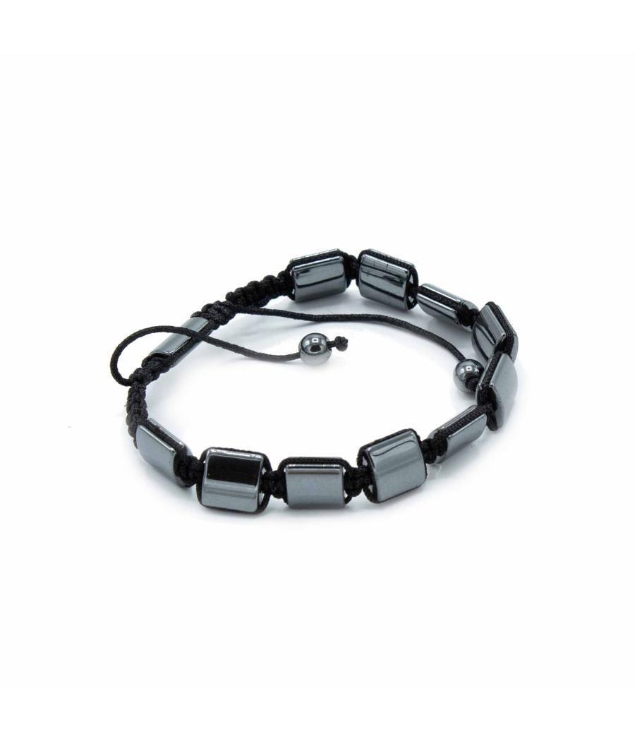 Pulsera Magnética Shamballa de Hematita - Cuboides Dobles