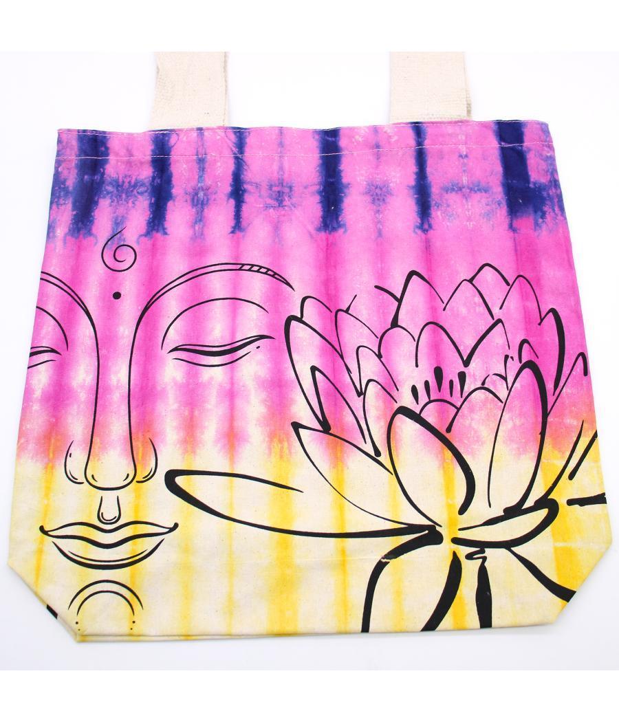 Bolsas de Algodón "Tie Dye" (170g) - 38x42x12cm - Lotus Buddha - Multi Color - Asa Natural