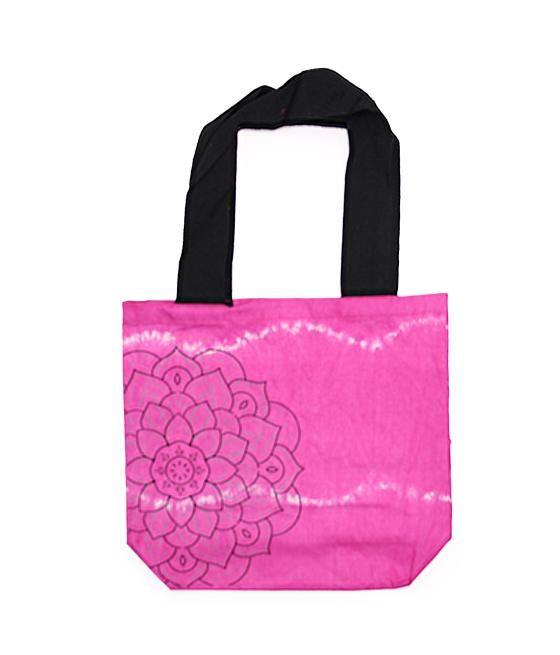 Bolsas de Algodón "Tie Dye" (170g) - 38x42x12cm - Mandala - Magenta - Asa Negra