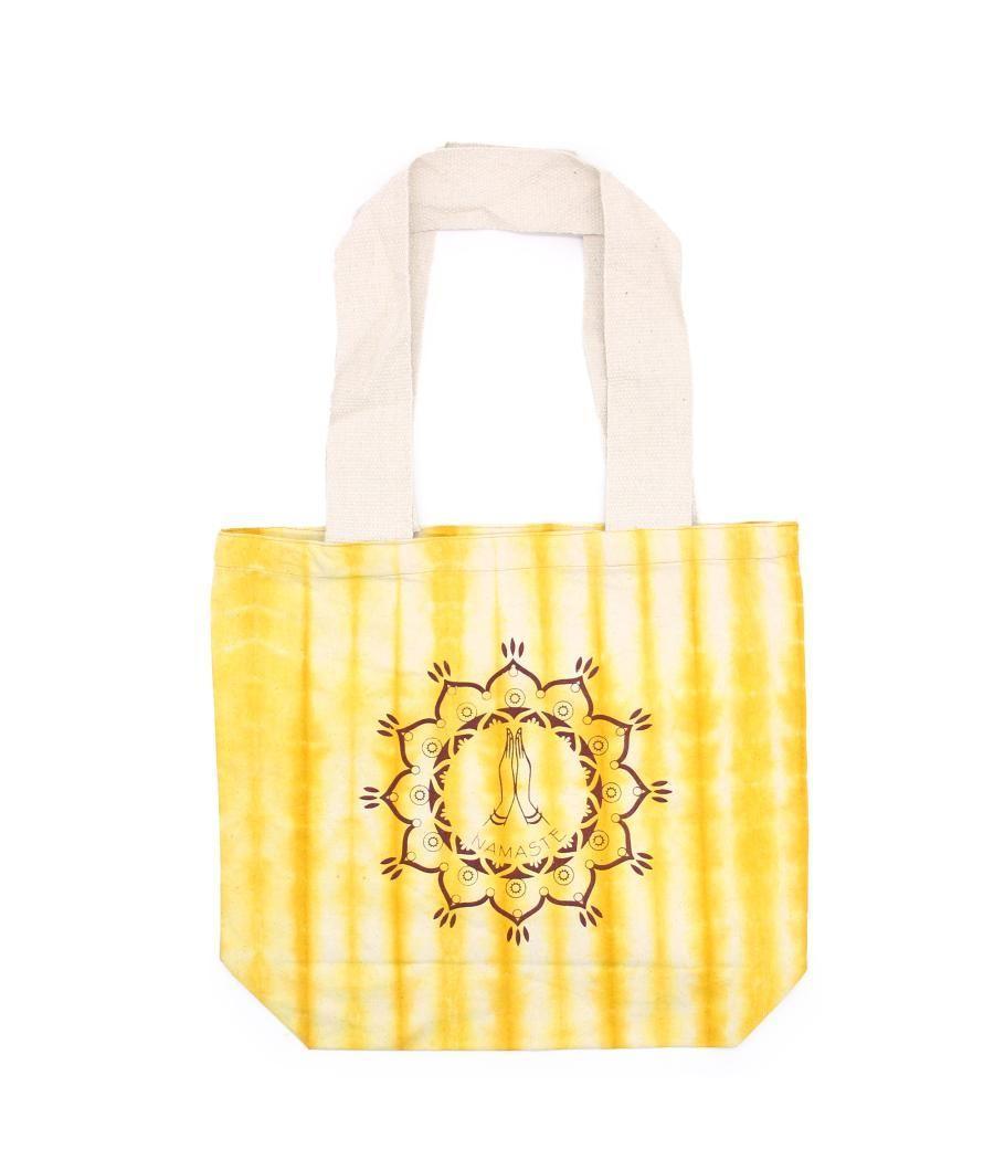 Bolsas de Algodón "Tie Dye" (170g) - 38x42x12cm - Namaste Hands - Yellow - Asa Natural