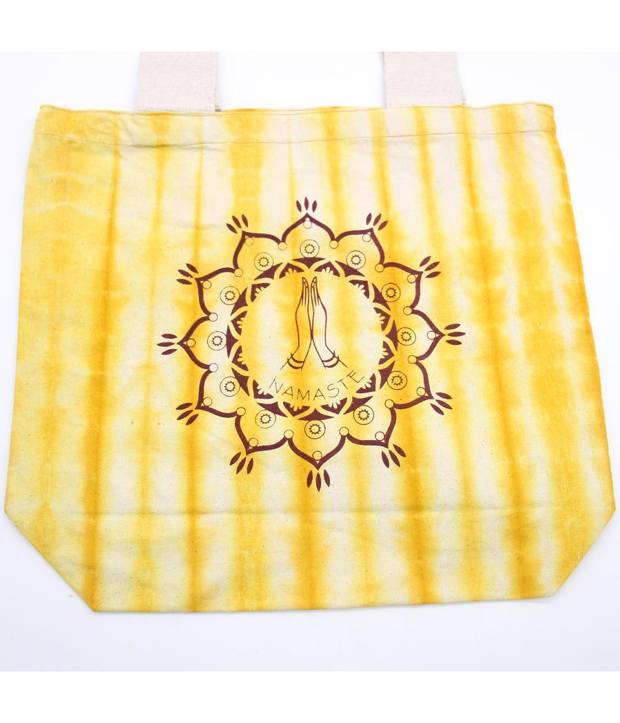 Bolsas de Algodón "Tie Dye" (170g) - 38x42x12cm - Namaste Hands - Yellow - Asa Natural