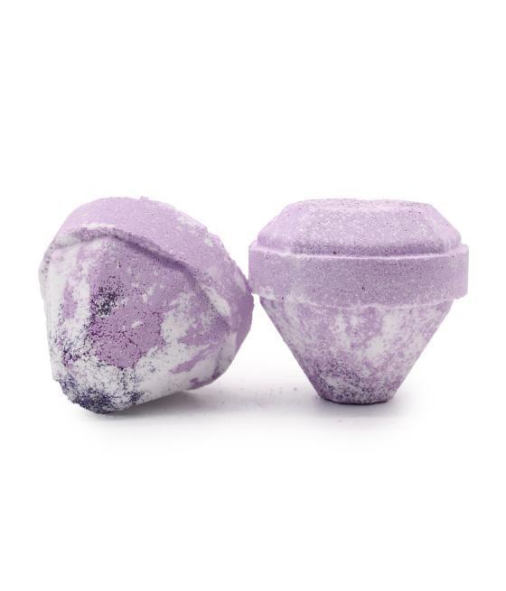 Bomba de Baño de Piedras Preciosas - Blanca y Violeta