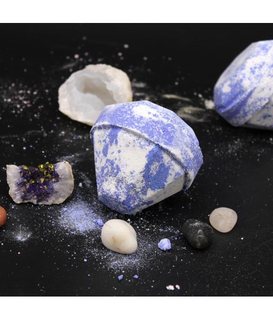 Bomba de Baño de Piedras Preciosas - Blanca y Azul