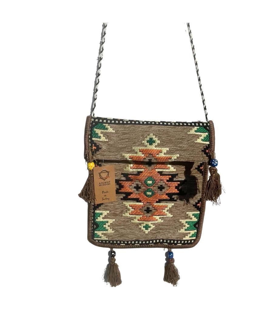 Bolso bandolera de festival Kilim beige