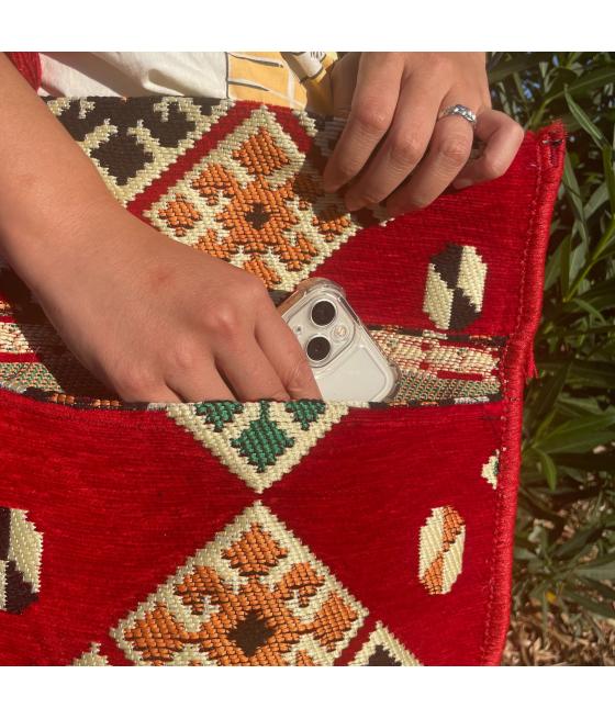 Bolso bandolera rojo Kilim Festival