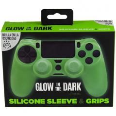 Funda Silicona + Grips Blade FR-TEC Glow in the Dark para Mando PS4/ Verde - Imagen 3