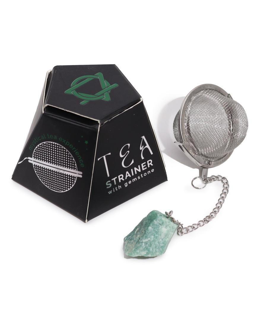 Colador de té de piedras preciosas de cristal crudo - Aventurina verde