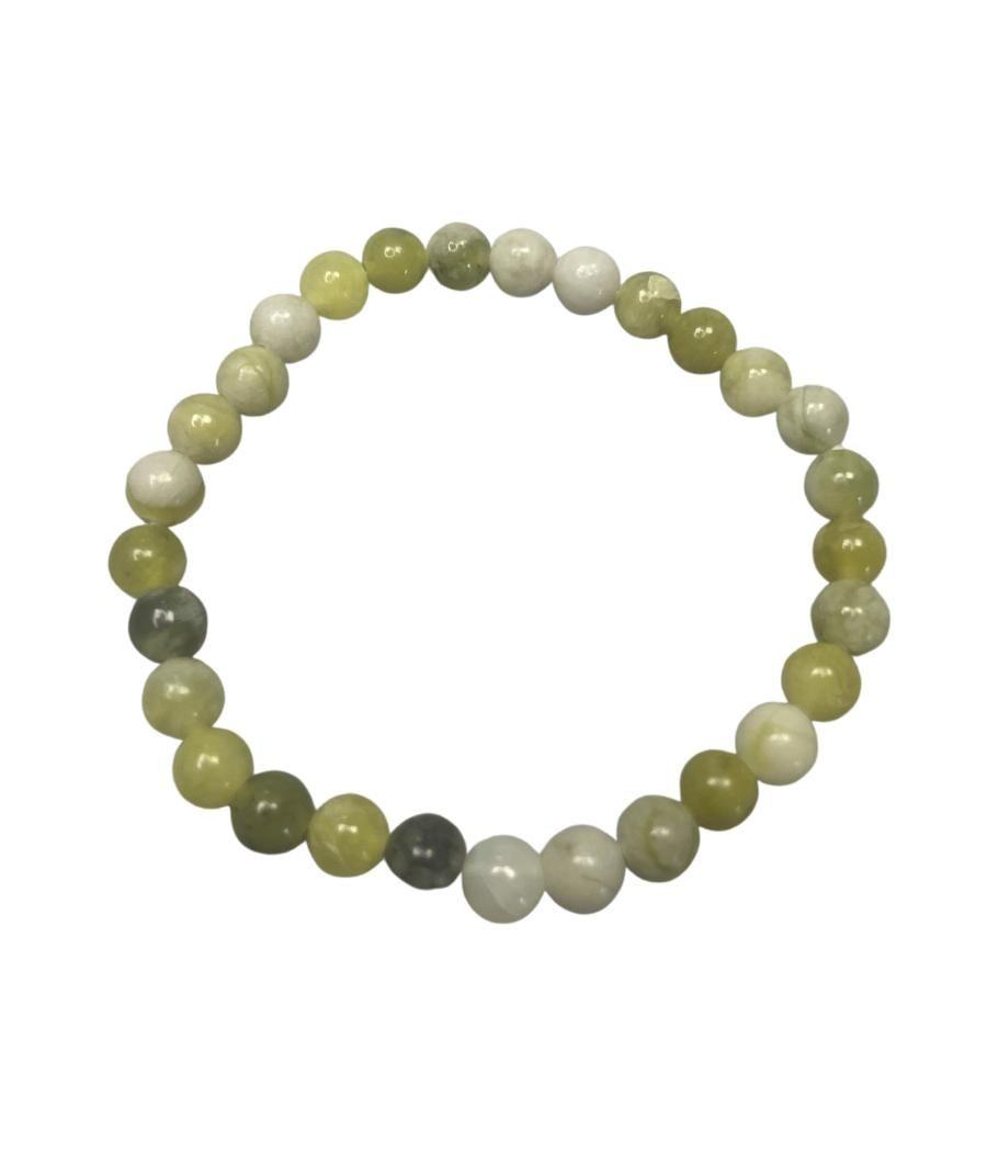 Pulsera de manifestación de piedras preciosas - Jade oliva - Curación