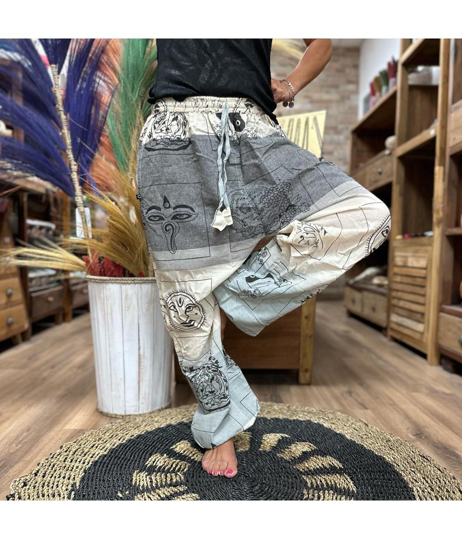 Pantalones de yoga y festival - Estampado Himalayan High Cross en gris