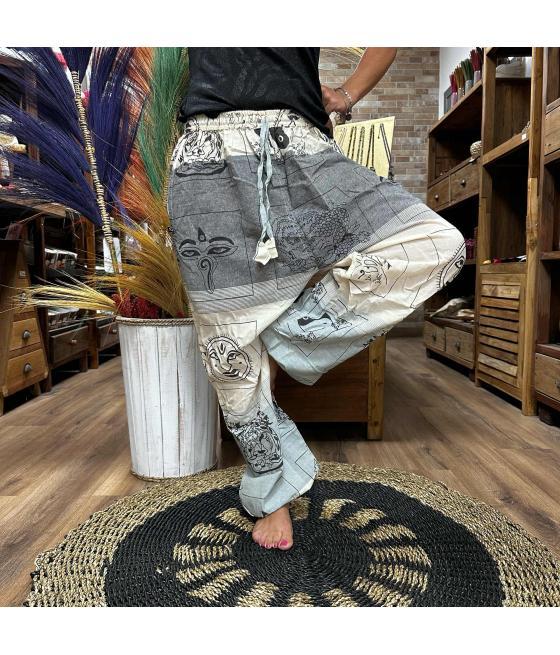 Pantalones de yoga y festival - Estampado Himalayan High Cross en gris