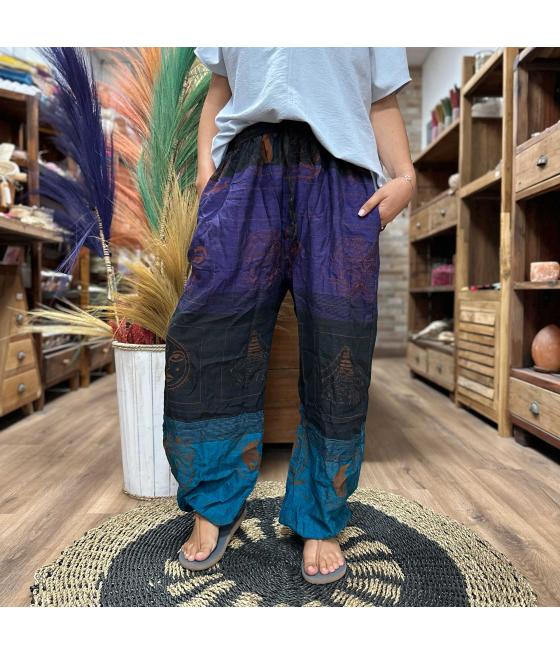 Pantalones de yoga y festivales - Estampado Himalayan High Cross en morado