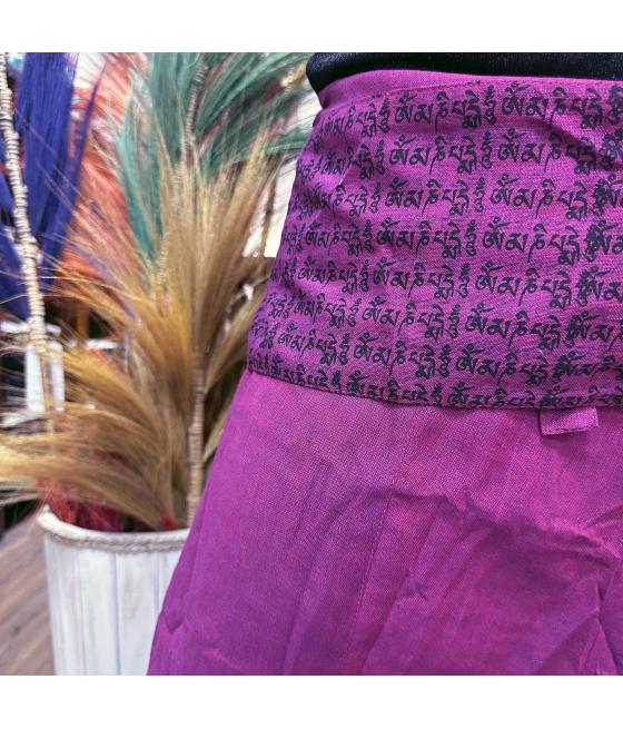 Pantalones de yoga y festivales - Mantra mandala del pescador tailandés en morado