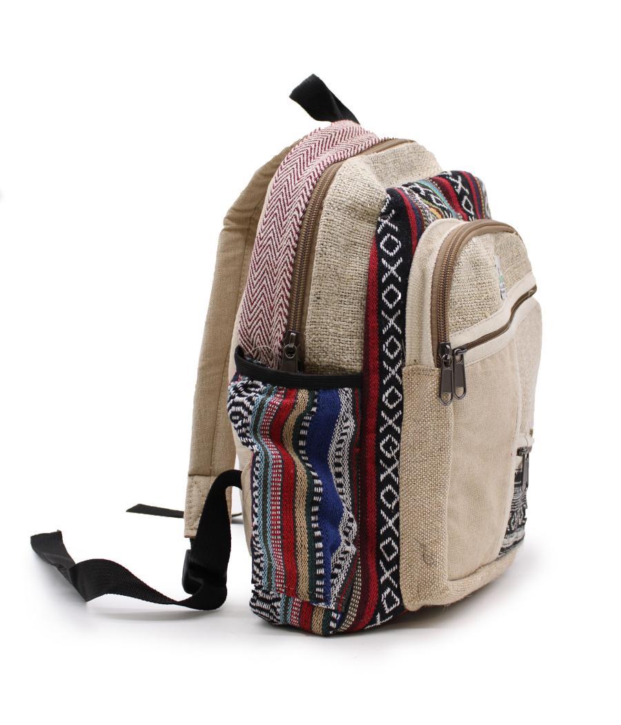 Mochila pequeña de cáñamo - Estilo Zig Zag Zips