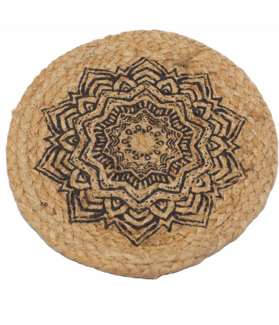 Mantel Individual Natural - Yute 30cm - Estampado Mandala