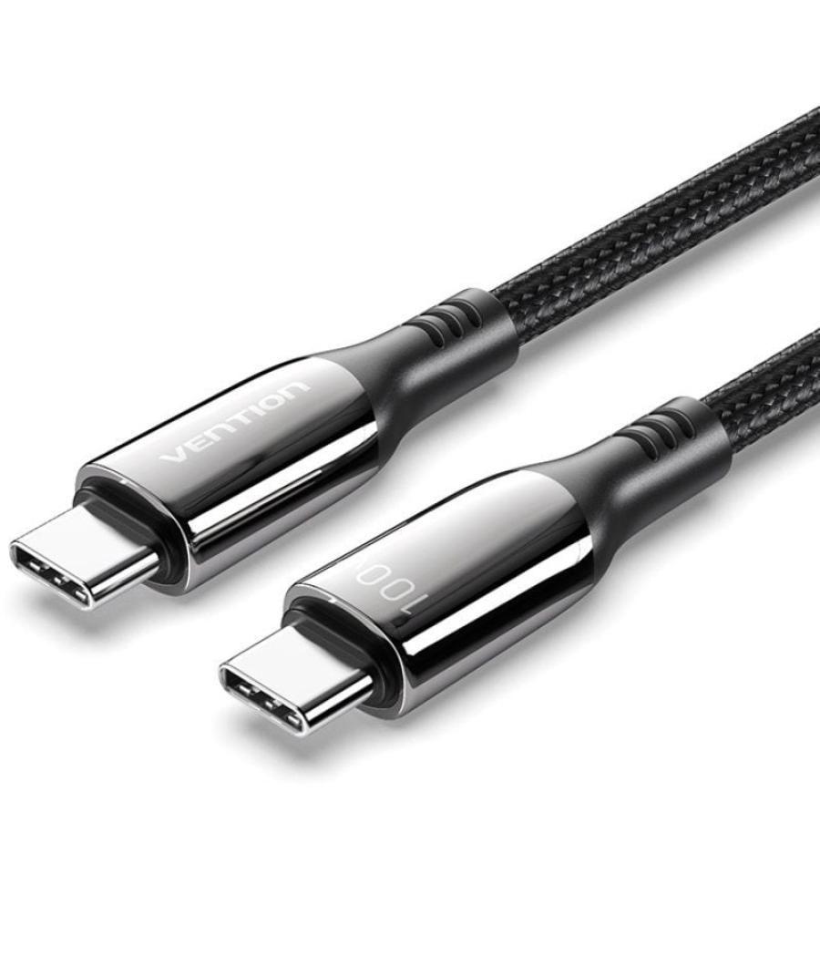 Cable usb 2.0 tipo-c 5a 100w vention ctkbh/ usb tipo-c macho - usb tipo-c macho/ 2m/ negro