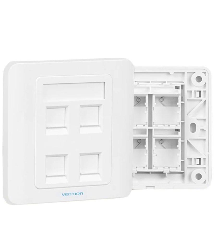 Placa de pared tipo 86 vention ifcw0/ 4 puertos rj45