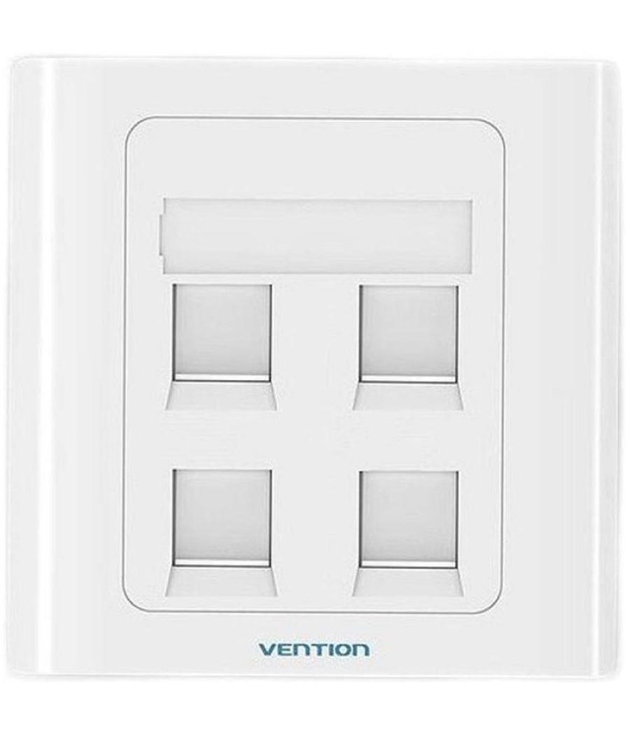 Placa de pared tipo 86 vention ifcw0/ 4 puertos rj45