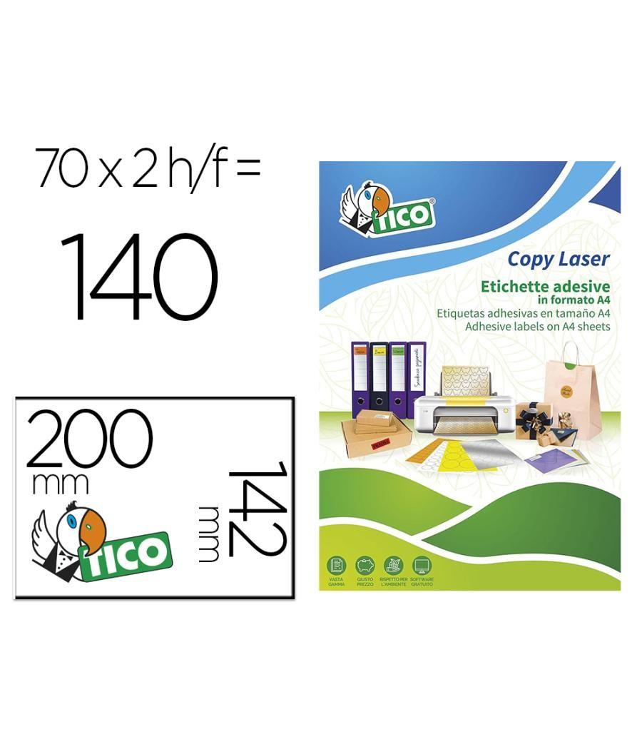 Etiqueta adhesiva tico verde flúor permanente certificado fsc láser/inkjet/fotocopia 200x142 mm caja de 140