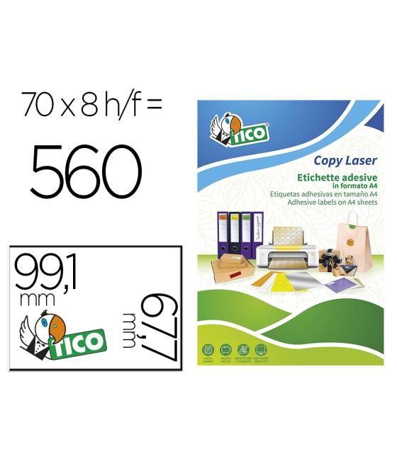 Etiqueta adhesiva tico verde flúor permanente certificado fsc láser/inkjet/fotocopia 99,1x67,7 mm caja de 560