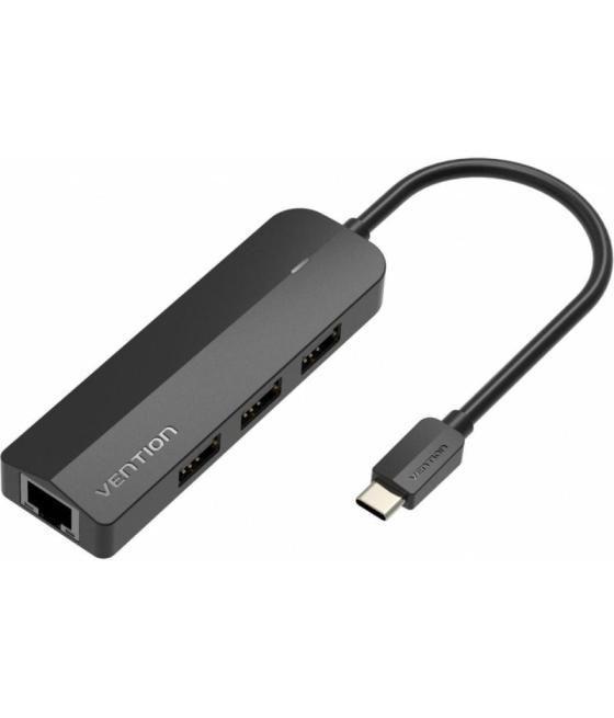 Docking usb tipo-c vention tgobb/ 3xusb/ 1xrj45/ 1x micro b pd/ negro