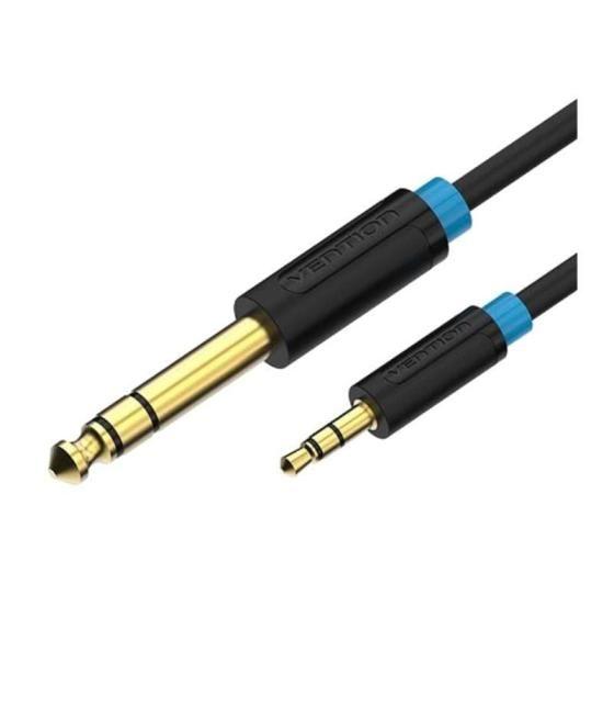 Cable estéreo vention babbh/ jack 6.5 macho - jack 3.5 macho/ 2m/ negro