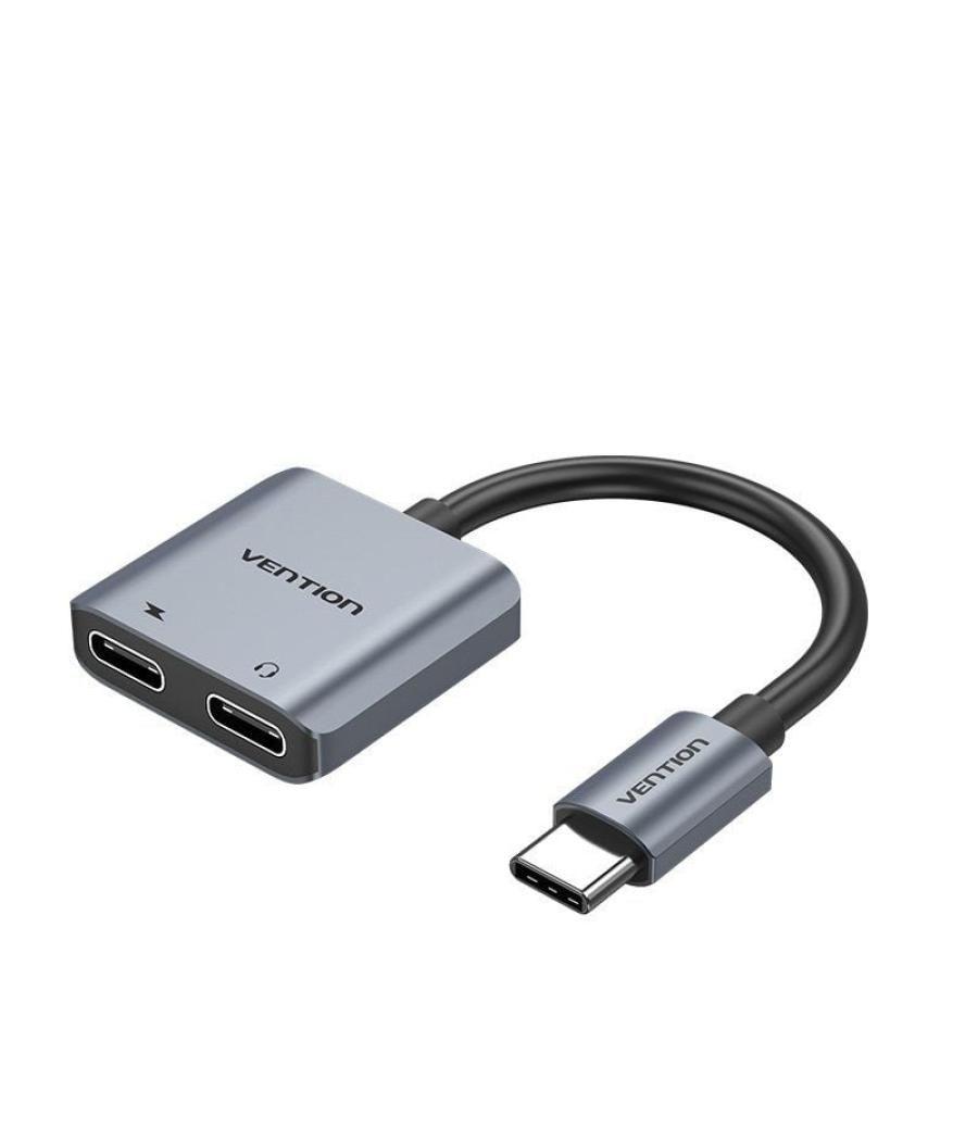 Conversor usb tipo-c vention bgzha/ usb tipo-c macho - 2x usb tipo-c hembra (audio y carga)